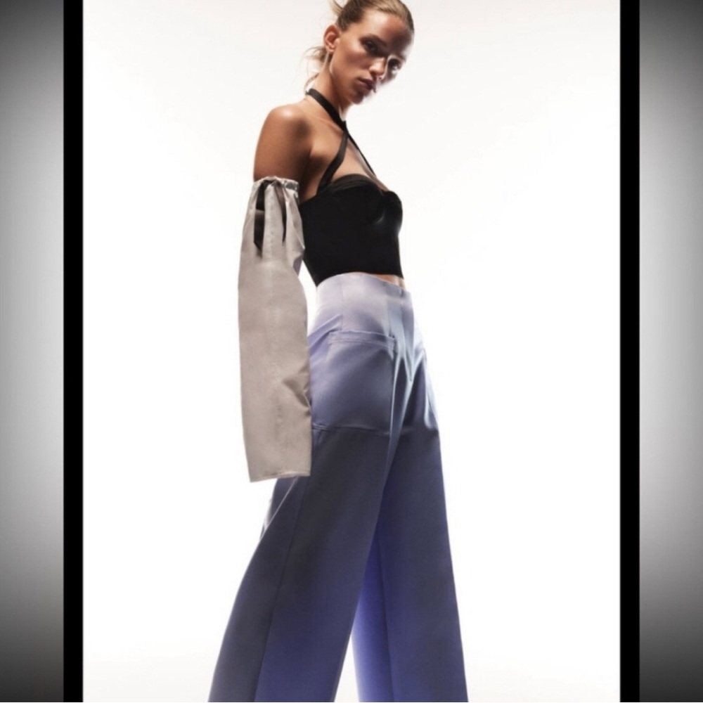 Zara Wide Leg Satin Pants